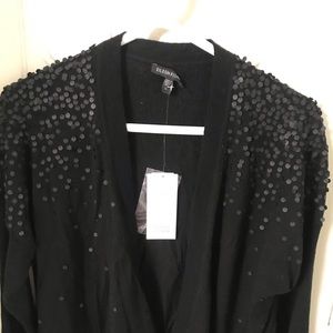 EILEEN FISHER Open Front SEQUIN SWEATER - Large